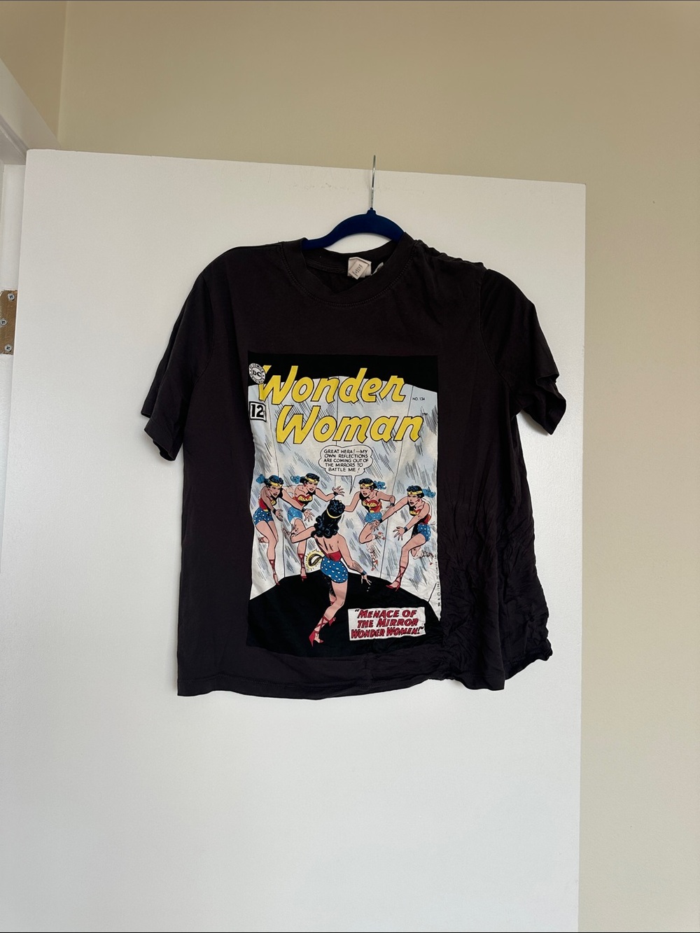 H&M Black Wonder Woman Comic Graphic Tee